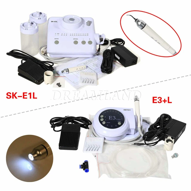 Dental Ultrasonic Piezo Scaler (2 Bottles) LED Handpiece fit Woodpecker/EMS tips
