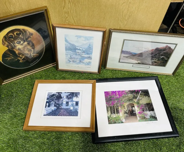 Carboot Joblot Bundle Items Of Pictures Paintings Both New And Old Variety Mix