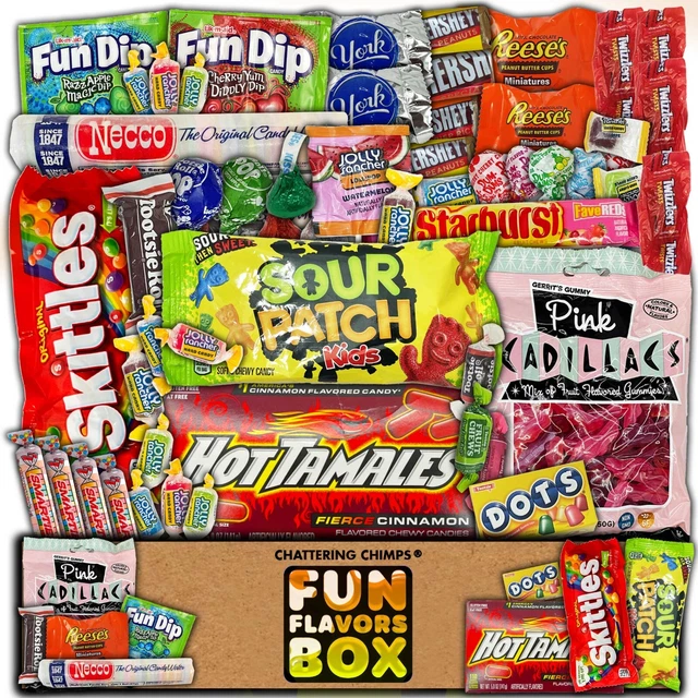 CANDY GIFT BOX Snack Care Package 60 Count Variety Sweets Chocolates