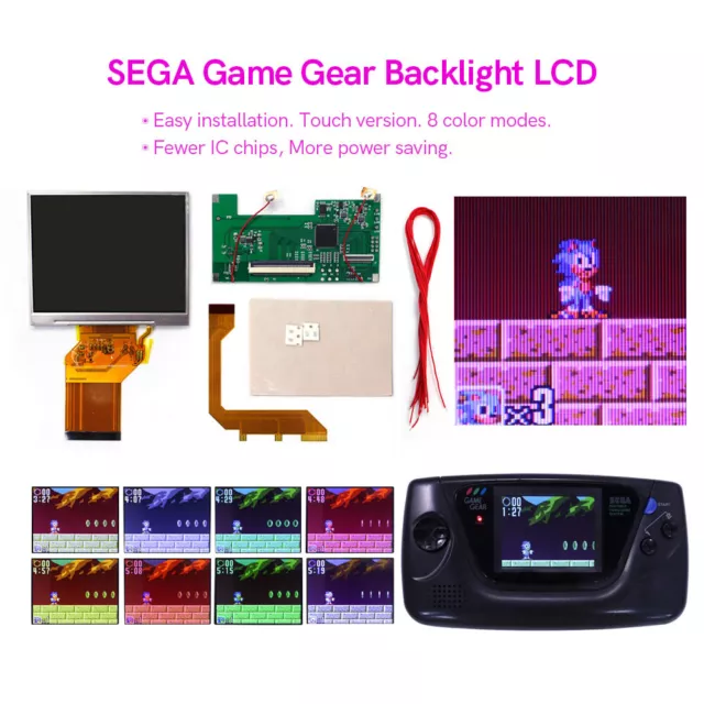 SEGA GG Backlight Highlight LCD Screen Kits For SEGA Game Gear Console