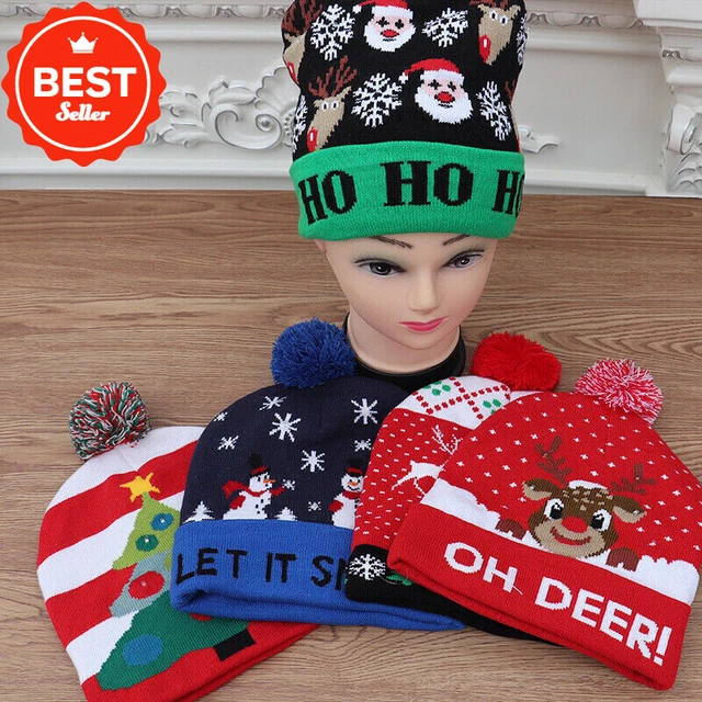 NEW WARM WINTER Cap with LED Lights Perfect Holiday Gift for