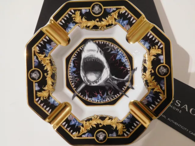 Rosenthal Versace Le Règne Animal Bruce Hai Ascher 14 cm  Achteckig Neu & Ovp