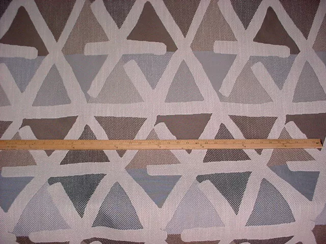 12-1/4Y Kravet / Lee Jofa Ecru Mocha Geometric Ikat Upholstery Fabric