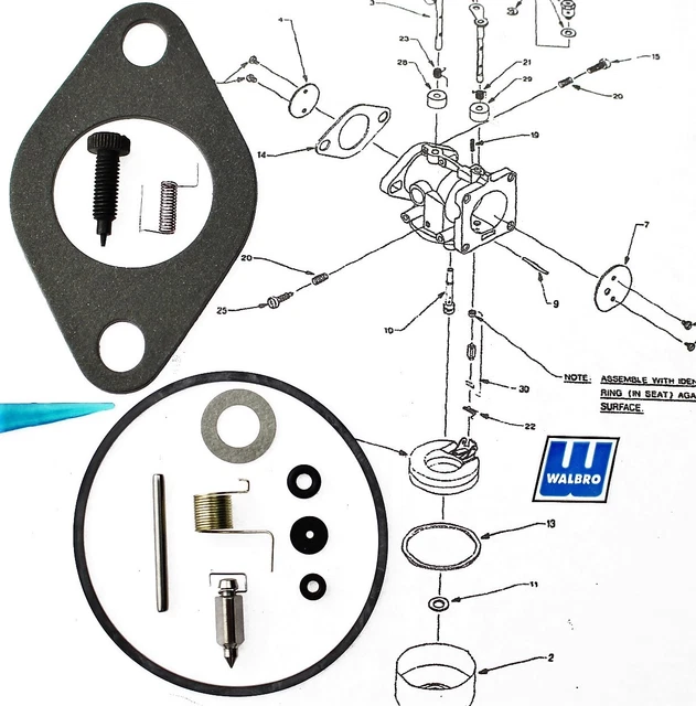 thumbnail image 2 of Genuine Walbro LUA-9 Carburetor Kit For Onan 146-0271D Engine (LUA9) 2 of 6