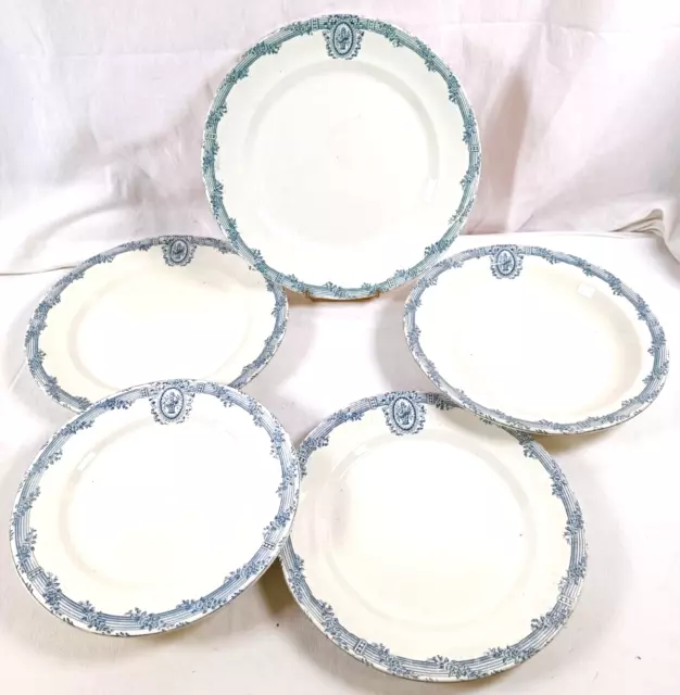 Lot 5 ASSIETTES Ceramique TERRE DE FER des SALINS modele VERSAILLES Ceramic Y4