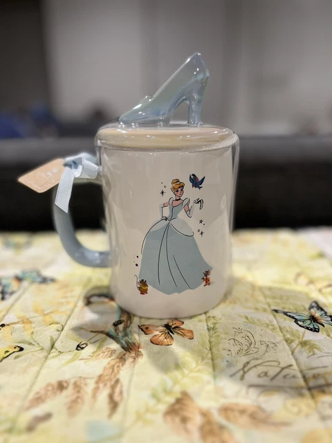 Rae Dunn Disney Princess Blue Cinderella Bibbidi Bobbidi Boo Slipper Topper Mug