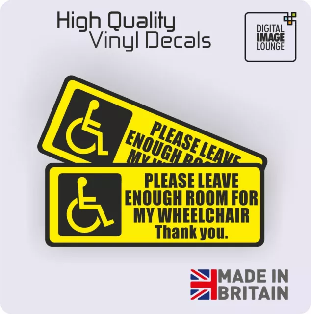 2 X Disabled Sign Disability Mobility Wheelchair Car Parking STICKER 84x215mm