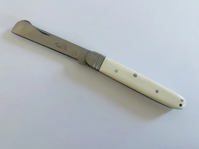 Couteau de poche greffoir Manche blanc et motif Hérisson.
