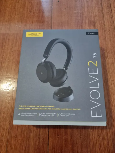 JABRA EVOLVE2 75 MS USB-C Wireless Stereo Bluetooth Headset with Charging  Stand $380.00 - PicClick AU