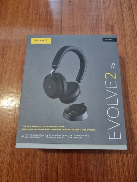 Jabra Evolve2 75 MS Stereo Bluetooth Headset USB-A w/Stand Teams