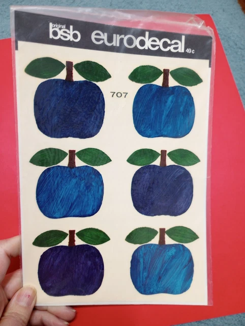 De colección Meyercord BSB EuroCalcomanía Azul Manzanas # 707 Nueva en Paquete