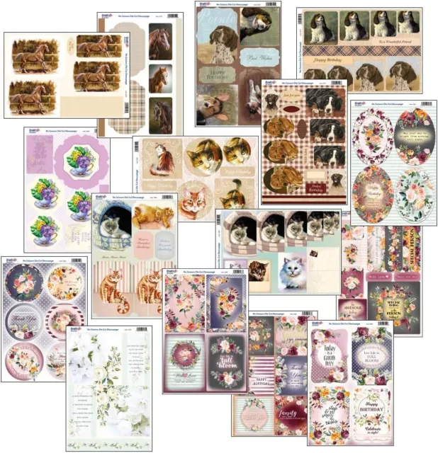 Craft UK 2302 - Assorted Floral and Pets 3D Die-Cut Decoupage kit