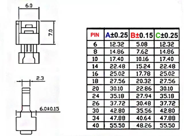 Kit connecteur de prise de câble ruban plat femelle 2,54 mm FC 6 ~ 51 voies IDC 3