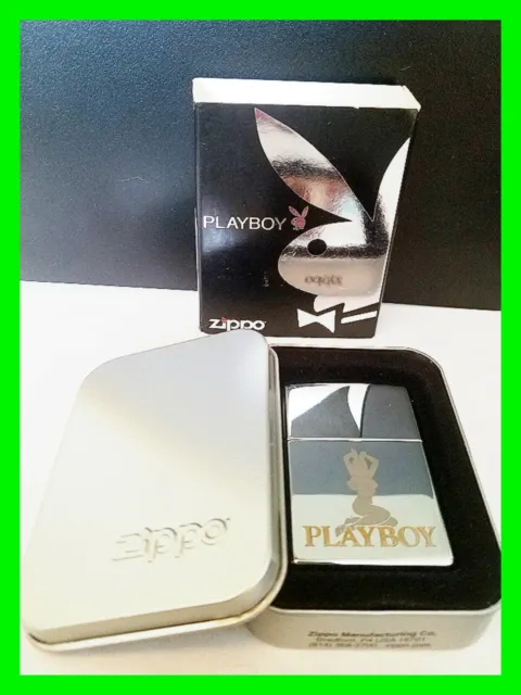 Retired Iconic Playboy Zippo w/ Playmate Silhouette Lighter New Unfired In Box