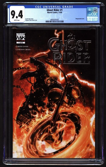 GHOST RIDER #1 | CGC 9.4 | Marvel | Nov 2005 | Clayton Crain Wraparound Cover