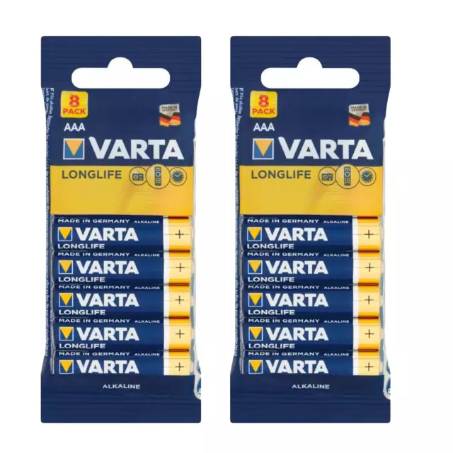 2 X Varta Longue Durée Batterie AAA LR03 8er-Pack 1,5 V