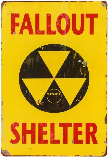 Metalsign Fallout Shelter Vintage Look Reproduction Metal Tin Sign,Garage Decor