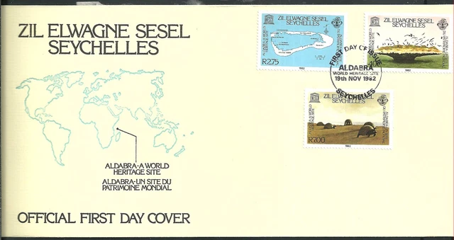 1111/Seychellen Äußere FDC ETB 1982 40-42 Schildkröte