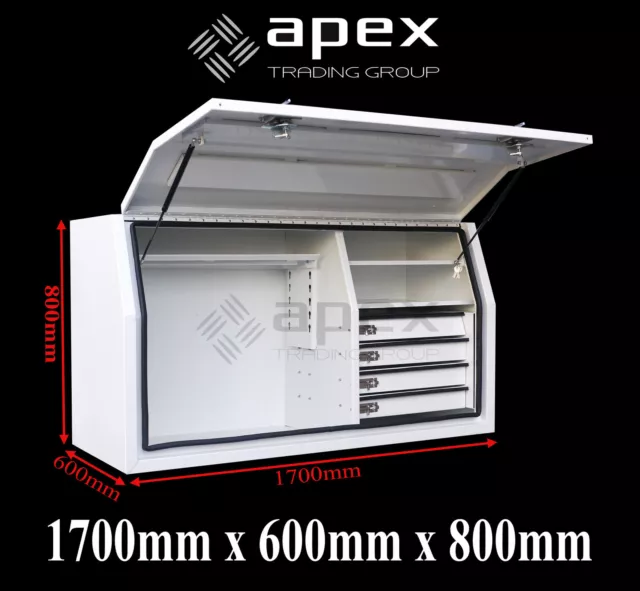 Brand New 2Mm Toolbox Flat White Aluminium Tool Box-Ute Truck Storage-1768Fdfpwl