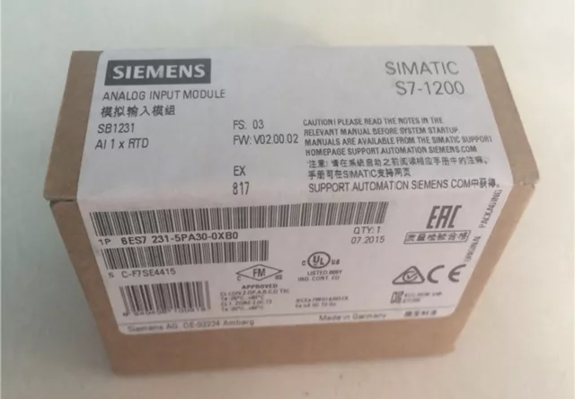 New Siemens S7-1200 Analog input 6ES7231-5PA30-0XB0 1231RTD 6ES7 231-5PA30-0XB0