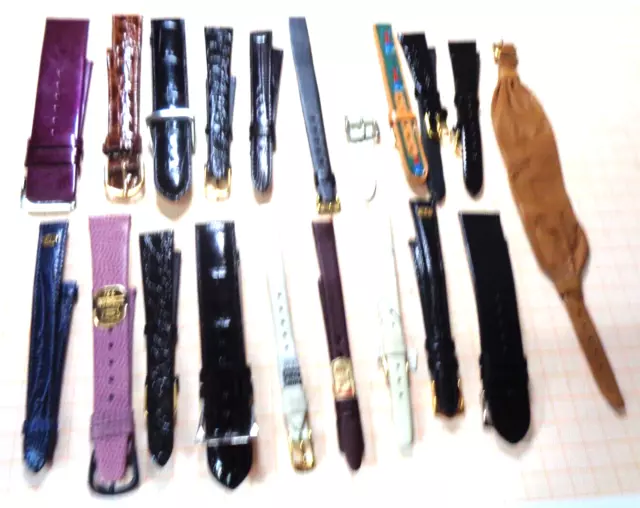 Bastlerlot mit älteren neuwertigen Lederbändern etc.. für Armbanduhren 5