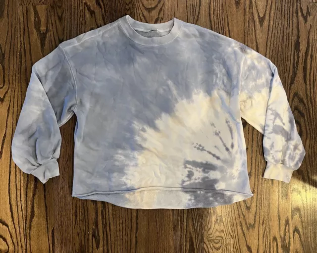 Abercrombie & Fitch Soft Collection XL tie dye crew neck sweatshirt blue/white