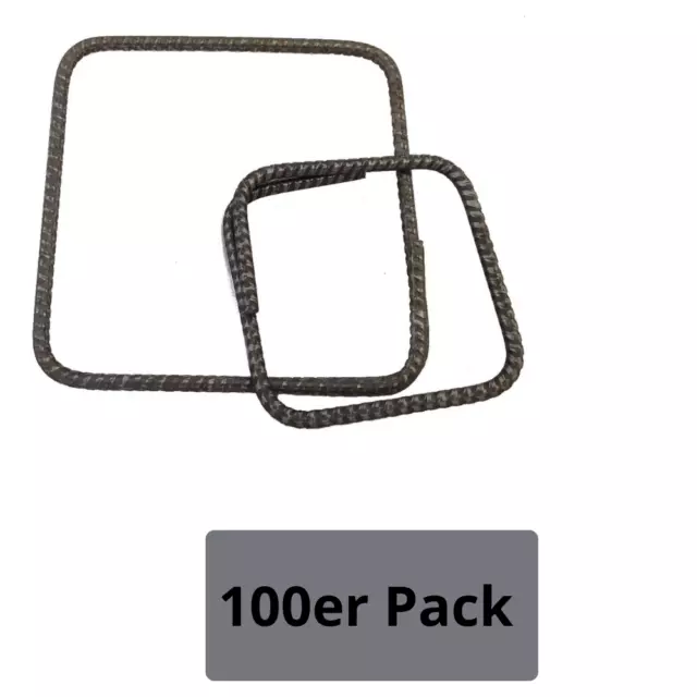100er Pack 8 mm DIN 488 Geschlossener Bügel Bewehrungsstahl + Drillapparat