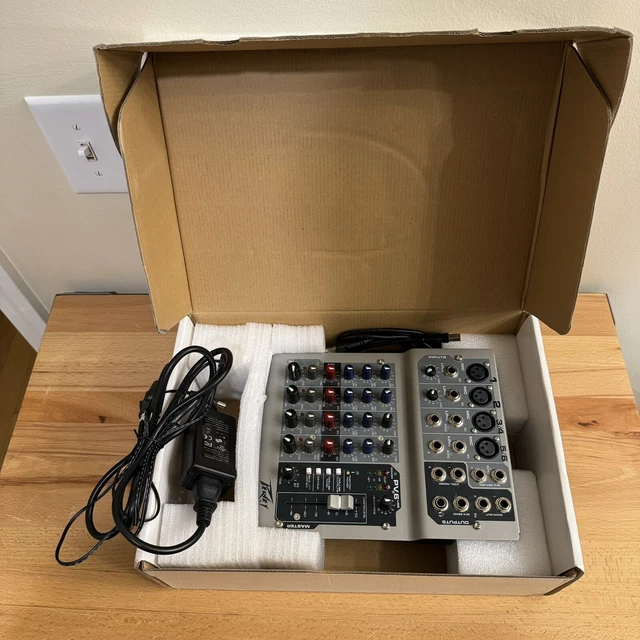 PEAVEY PV6 USB 6Channel Compact Metal Dj Mixer with Power Supply New