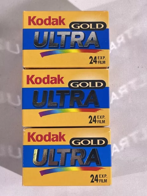 3 x Kodak Gold Ultra 24 Exp. Film Für Farbbilder MHD 12/2002  HF139