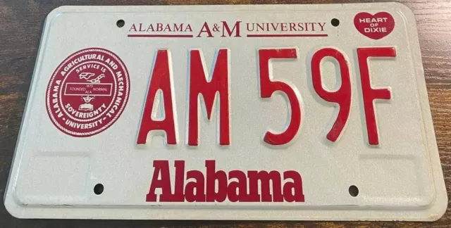 Alabama A&M University Vintage License Plate AM 59F