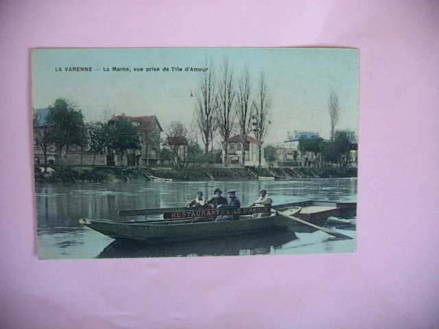 CPA  la Varenne la marne vue prise de l'ile d' amour