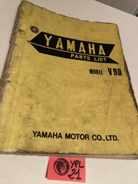 Yamaha V90 Catalogo Monete Ricambio Parts Lista Motocicletta Éd. 1971 V 90