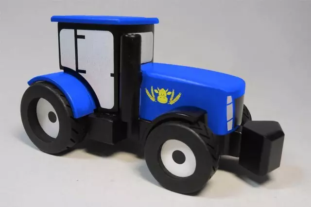 Räucherfigur Rauchtraktor blau Höhe 12cm NEU Räuchermann Rauchmann Rauchfigur