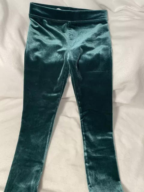 J.Crew Crewcuts Girls Leggings Green Velvet Size 6