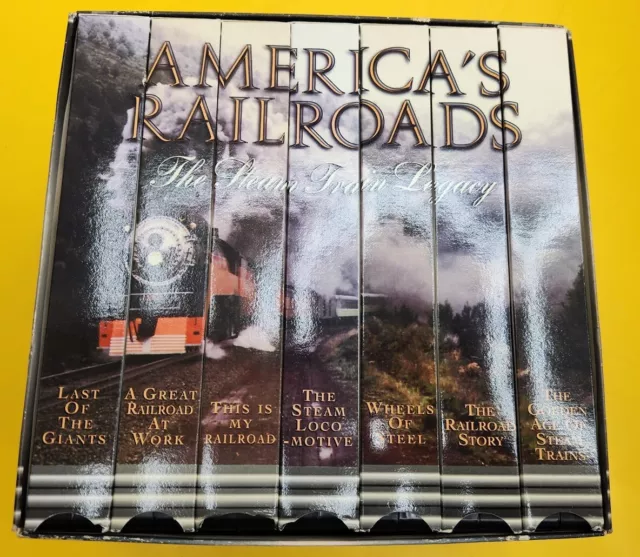 ⭐️⭐️⭐️⭐️⭐️ VHS Tape 7 Volume Set America's Railroads The Steam Train Legacy