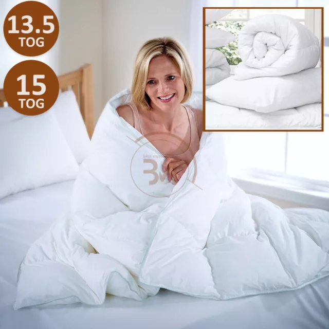 13.5, 15 Tog Luxury Duck Feather & Down Winter Duvet Quilt Bedding Warm and Cozy