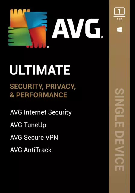 AVG ULTIMATE 2024, 1 PC | 1 Year for Windows PC