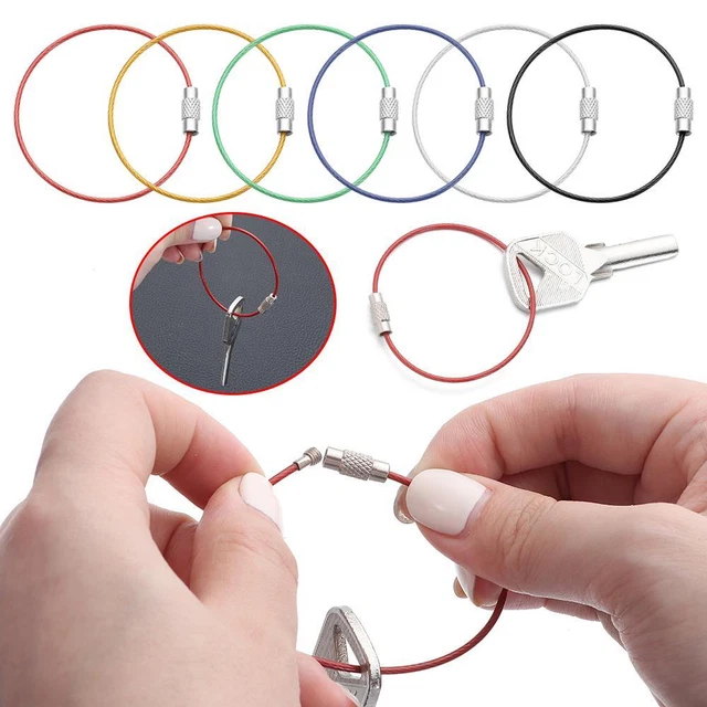 Porte-clés EDC Porte-clés à fil Mousqueton en acier inoxydable Porte-clés