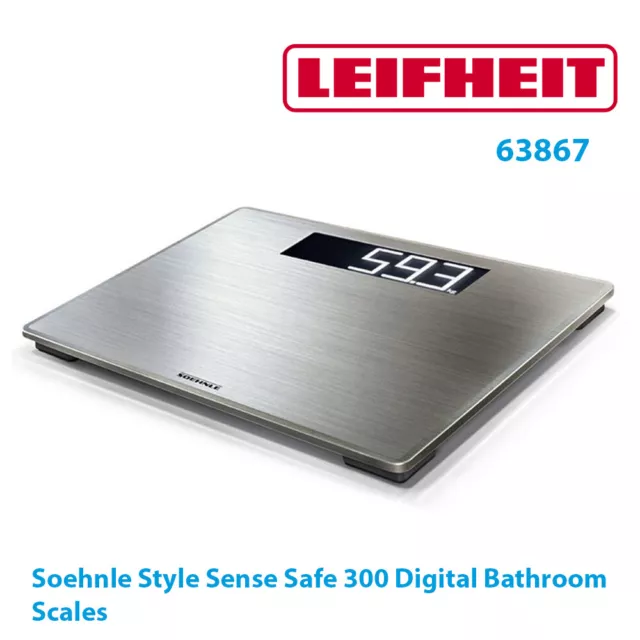 Soehnle Style Sense Safe 300 Stainless Steel Digital Bathroom Scales 63867