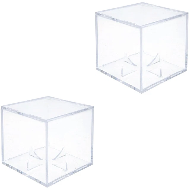 2x Baseball Storage Box Baseball Storage Baseball Cube Square Clear Box