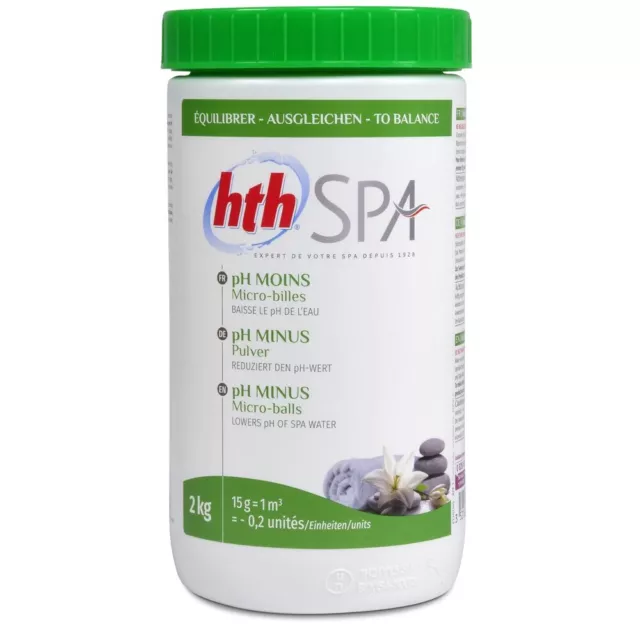 2,0 kg Dose hth SPA pH-Minus Pulver Whirlpool  Pool pH Wert Senker