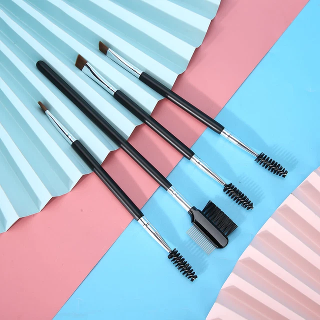 4pcs Professionnel Cheveux Doux Cosmétiques Double Tête Sourcils Brosse Cils Pei
