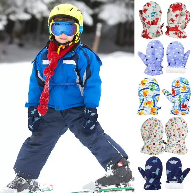 Waterproof Winter Warm Snow Ski Gloves Mittens For Toddler Kids Baby Girl  Boys ~