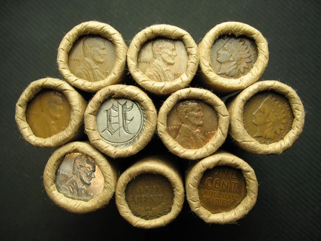 ~ 10 Lincoln Wheat Cent Penny Rolls "500 Coins" From Old Oregon Estate Horde!! ~