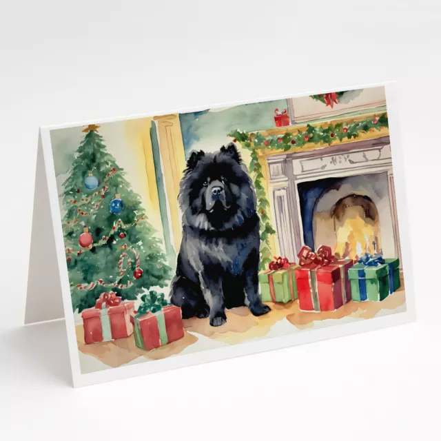Black Chow Chow Christmas Greeting Cards Envelopes Pack of 8 DAC1325GCA7P