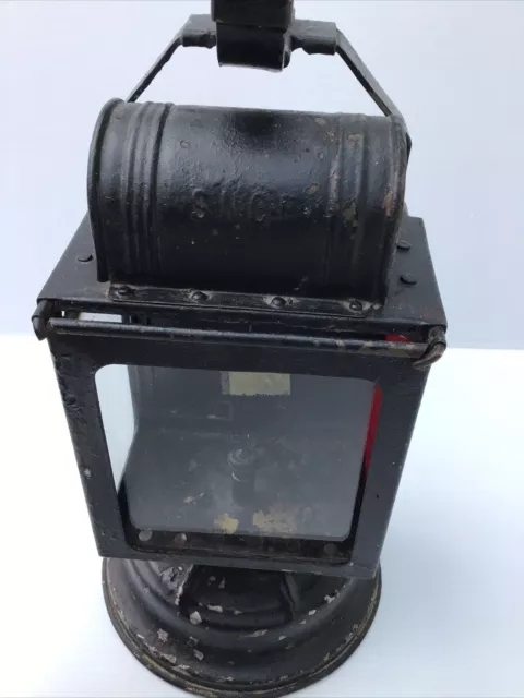 Vintage Unusual Original 1920’s French SNCF Metal Railway Lantern 2