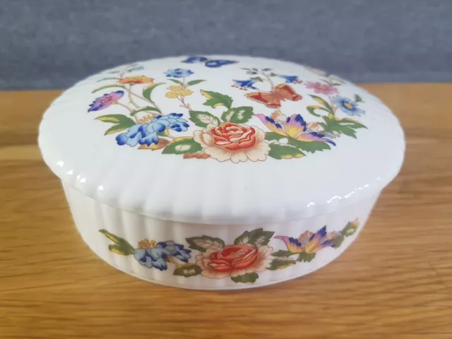 Aynsley Cottage Garden oval Lidded Trinket Dish Sugar Bowl Floral Fine China