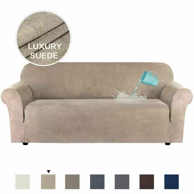 Water Repellent Stretch Suede Sofa Covers Couch Covers Slip Covers Soft Non Slip