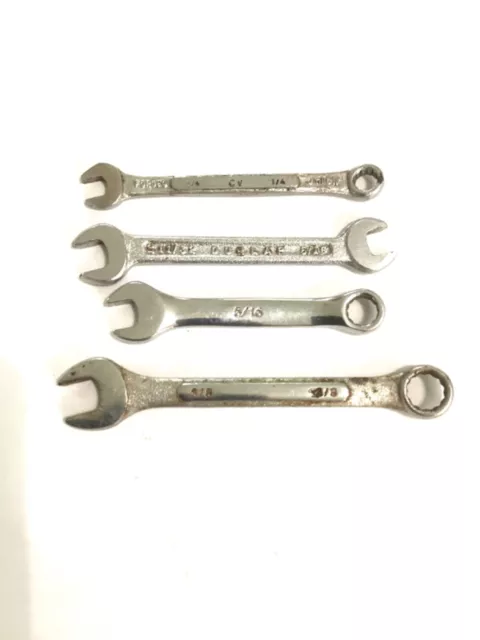 Lot of 4 Wrenches 1/4" 5/16" 11/32" 3/8" combination wrenches