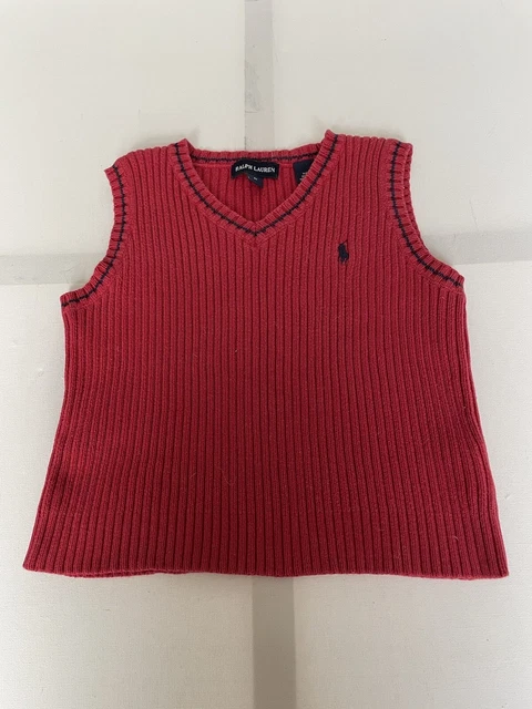 Maglione canotta Ralph Lauren Polo bambini junior rosso cotone. Taglia 4T